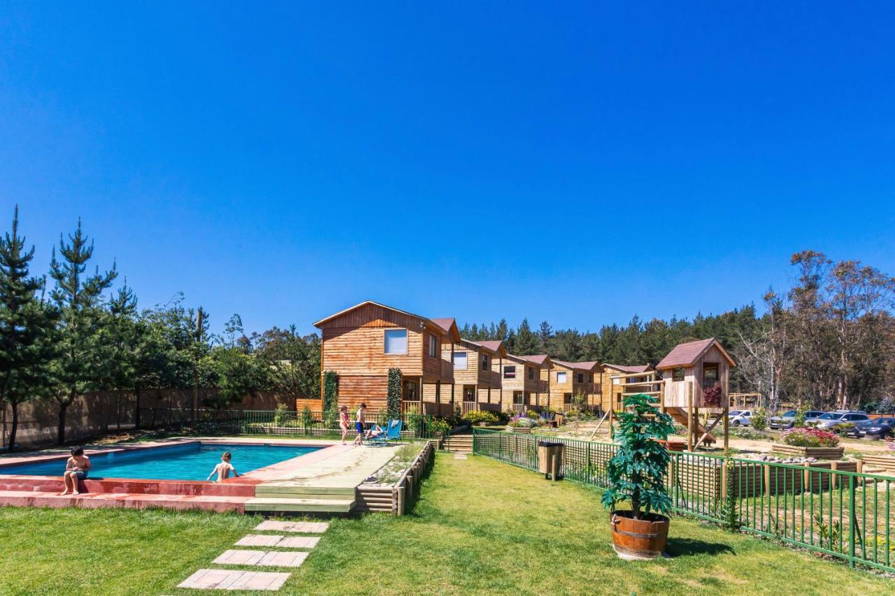 Cabana En Tunquen Con Parrilla, Fogon, Piscina Y Bosque Exterior photo