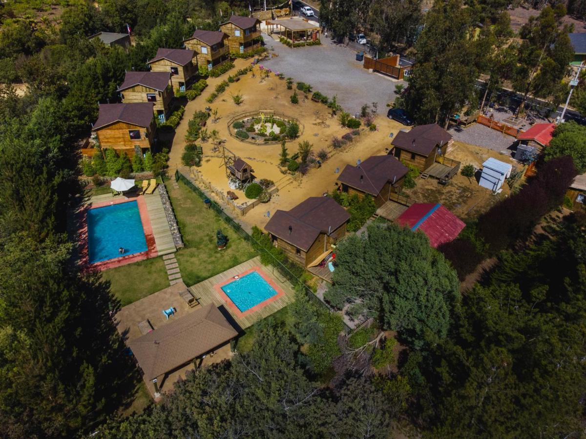 Cabana En Tunquen Con Parrilla, Fogon, Piscina Y Bosque Exterior photo