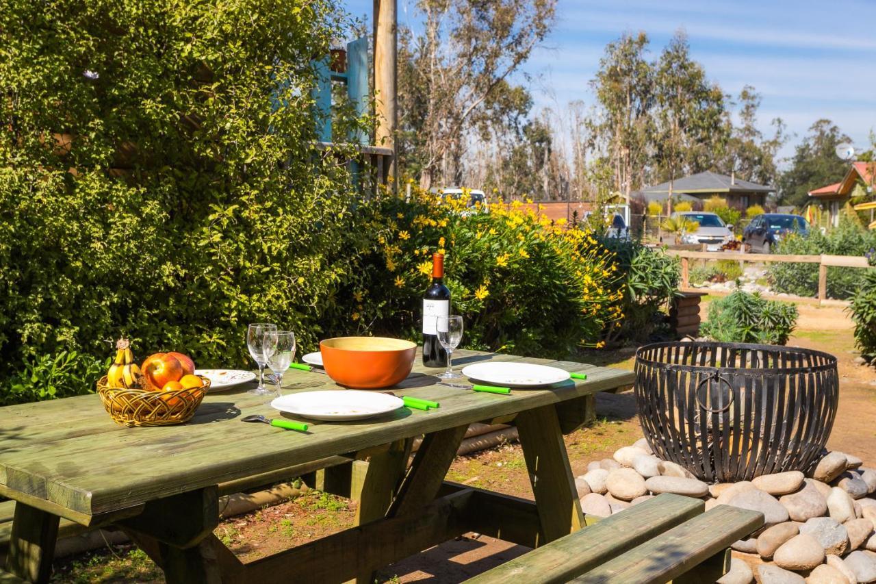 Cabana En Tunquen Con Parrilla, Fogon, Piscina Y Bosque Exterior photo