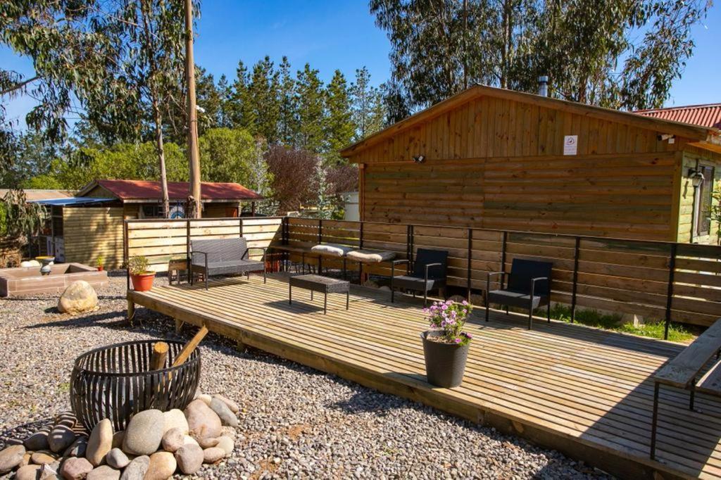 Cabana En Tunquen Con Parrilla, Fogon, Piscina Y Bosque Exterior photo